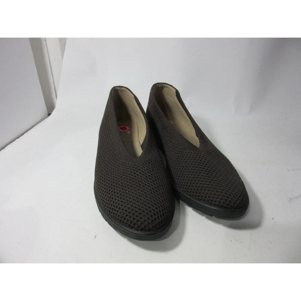 Eileen Fisher Knit Flats Womens 8 Brown Excellent Stretch Slip On Platform Wedge